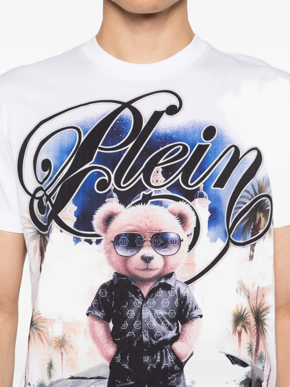 Philipp Plein T-shirt met ronde hals en print Wit