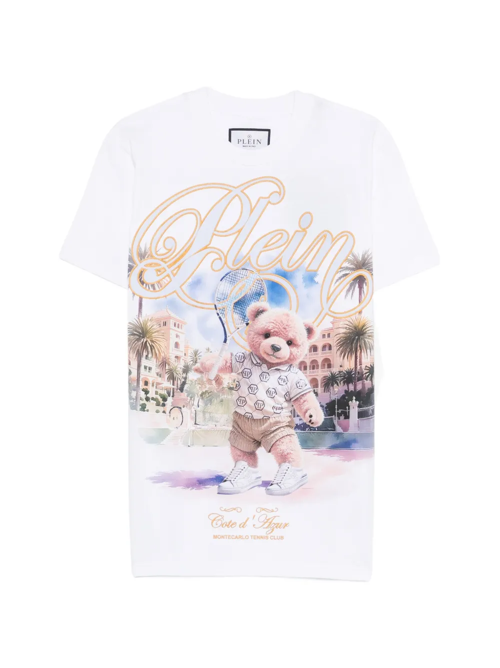 Philipp Plein teddy-print T-shirt - Bianco
