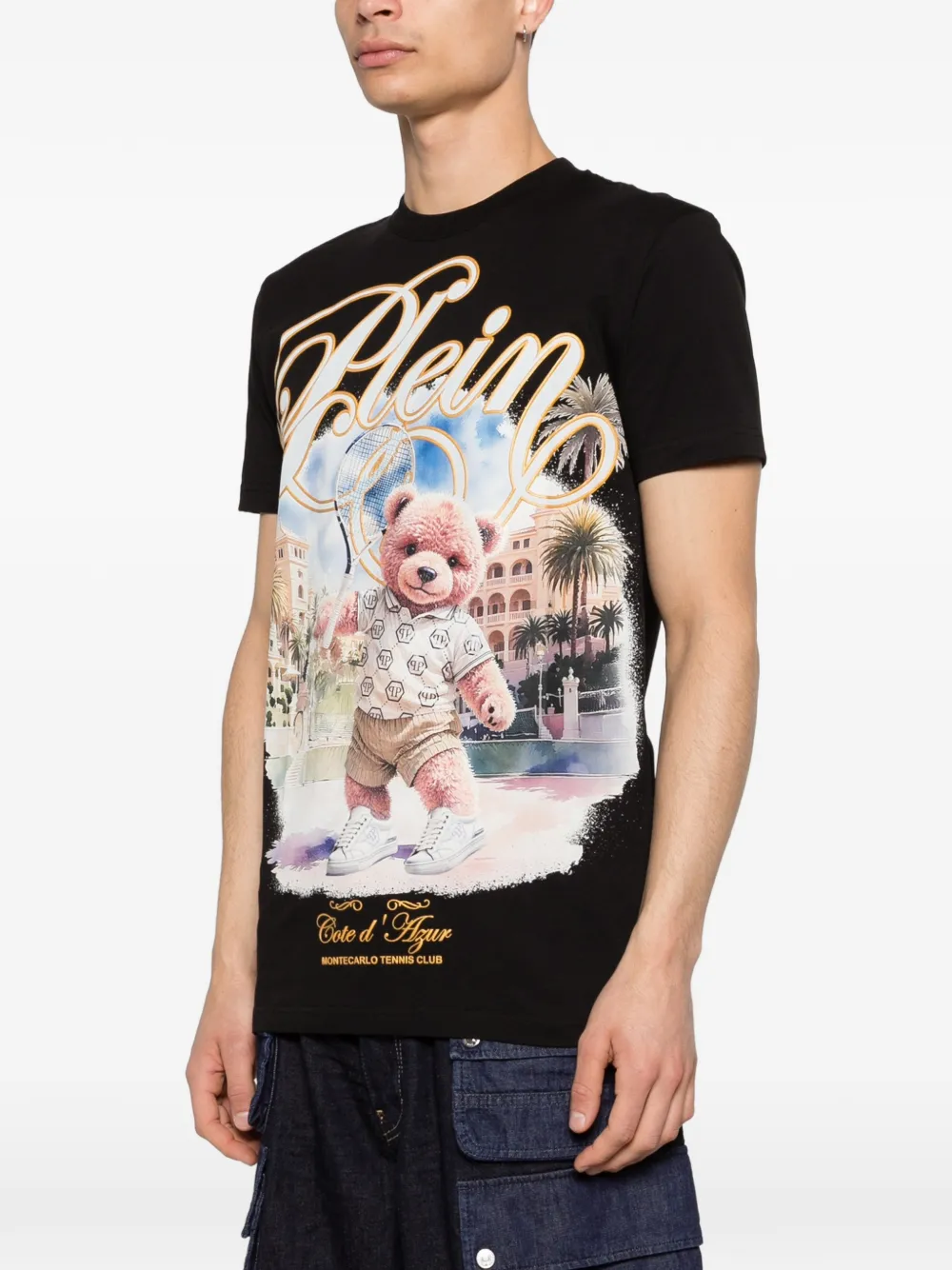 Philipp Plein T-shirt met teddyprint Zwart
