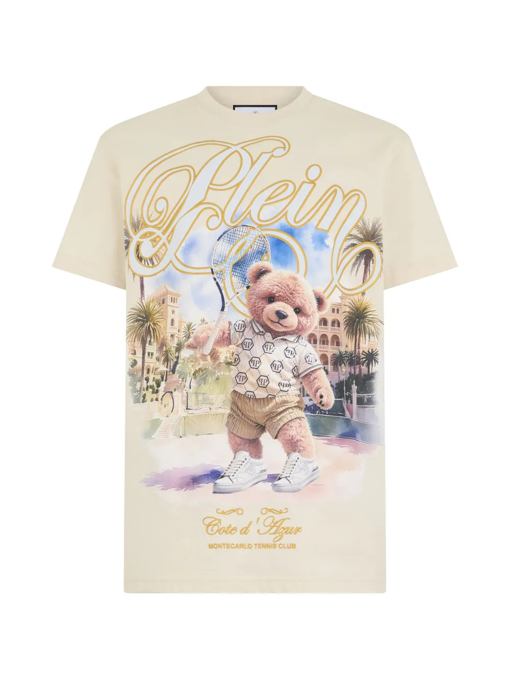 Philipp Plein logo-print T-shirt - Nude