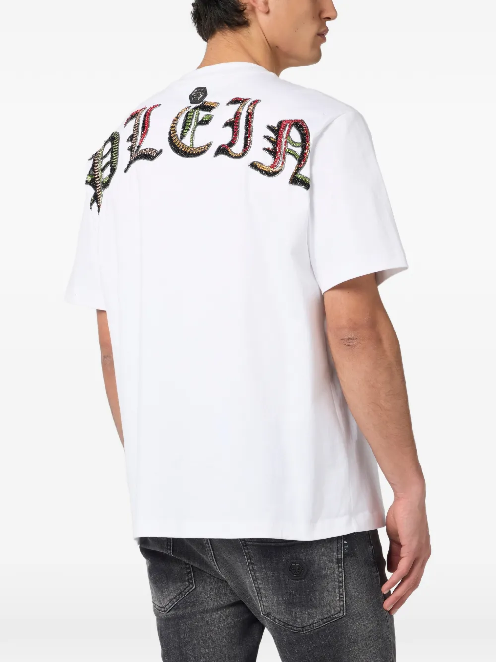 Philipp Plein T-shirt met ronde hals en doodskopprint Wit