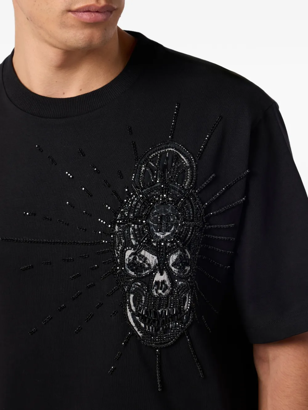 Philipp Plein T-shirt met ronde hals en doodskopprint Zwart