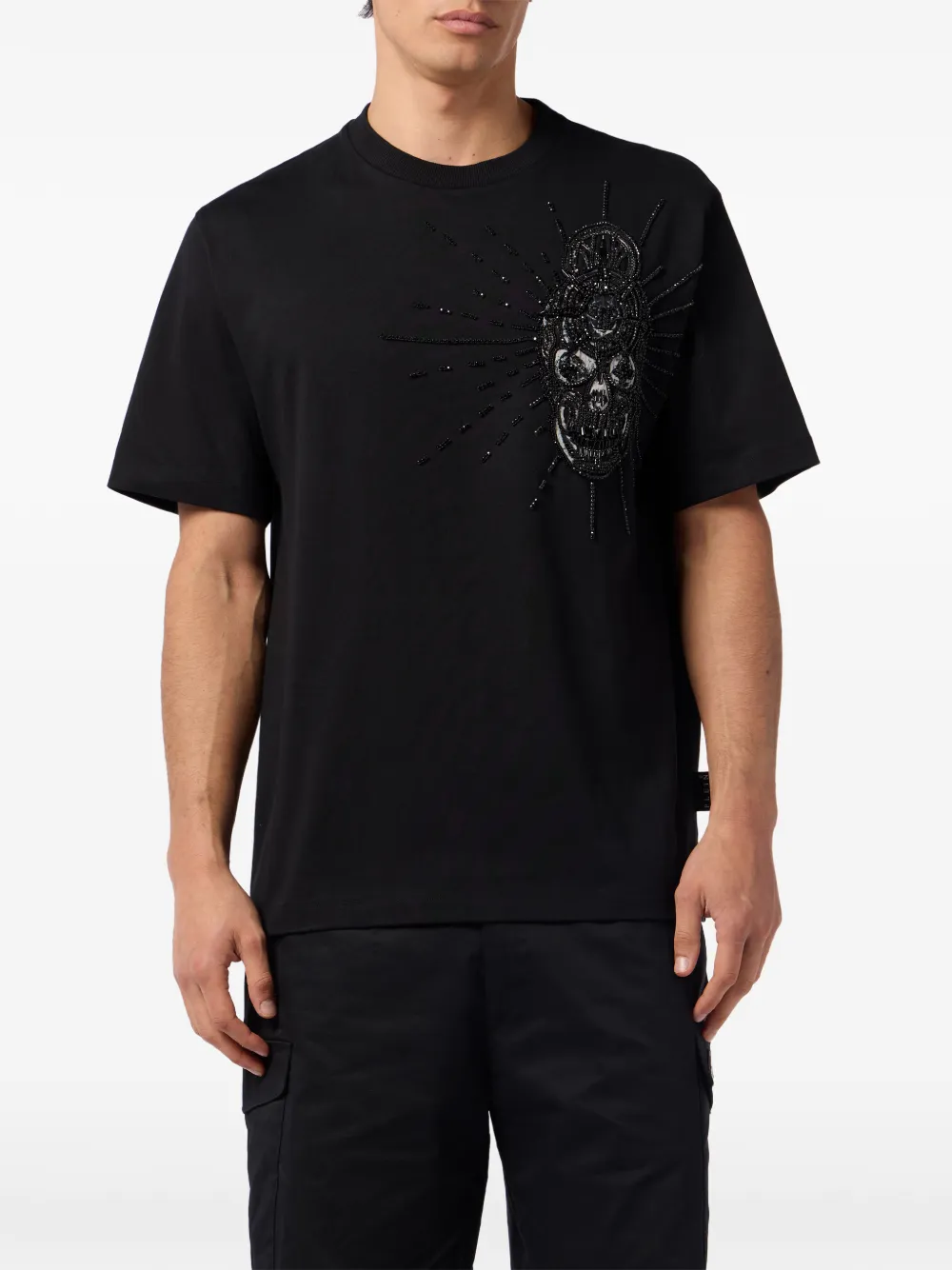 Philipp Plein T-shirt met ronde hals en doodskopprint Zwart