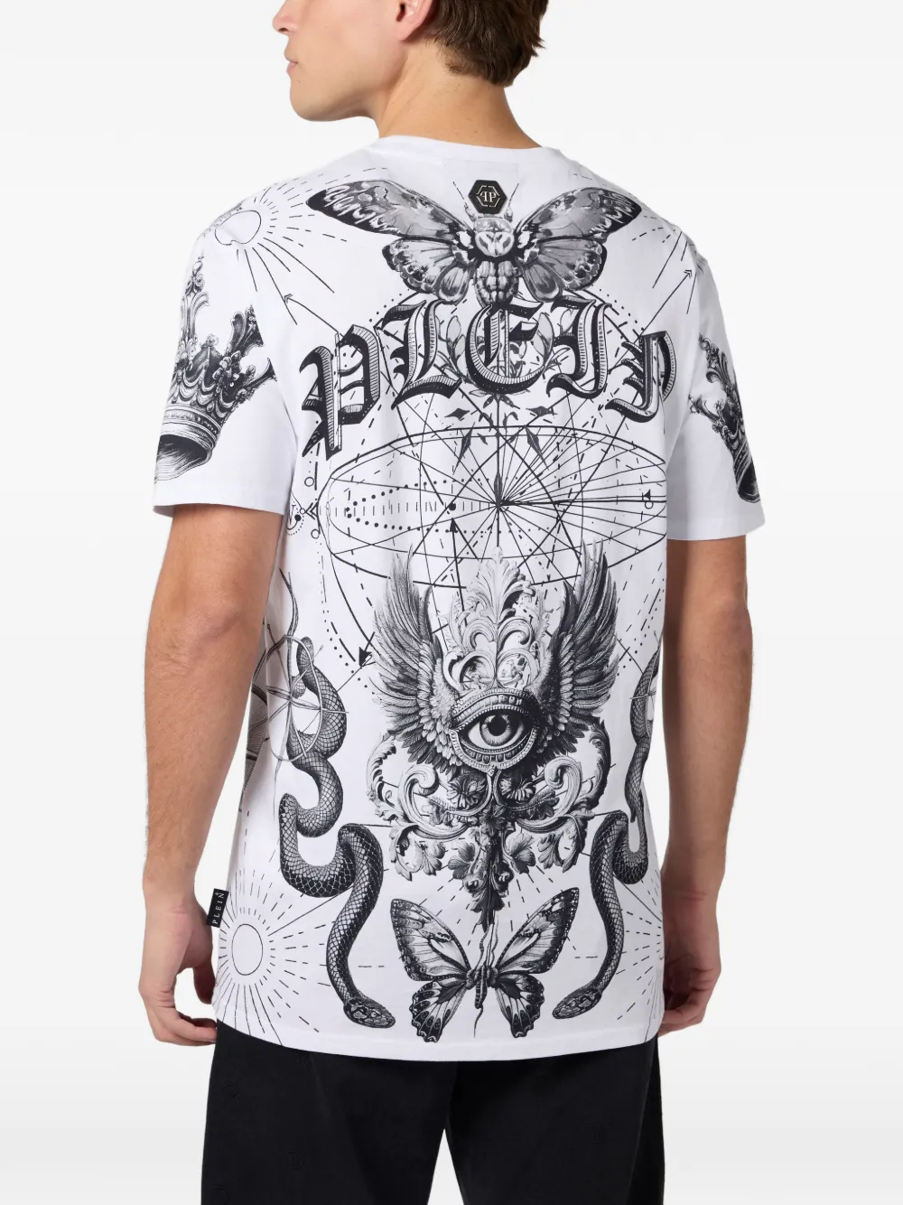 Philipp Plein T-shirt met ronde hals en doodskopprint Wit