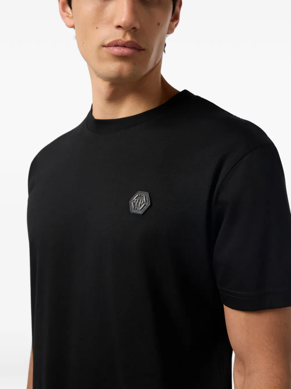 Philipp Plein T-shirt met ronde hals en logo Zwart