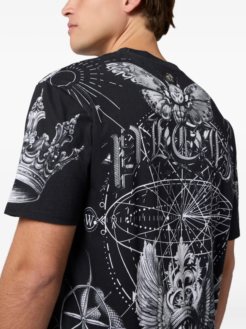Philipp Plein T-shirt met ronde hals en print Zwart