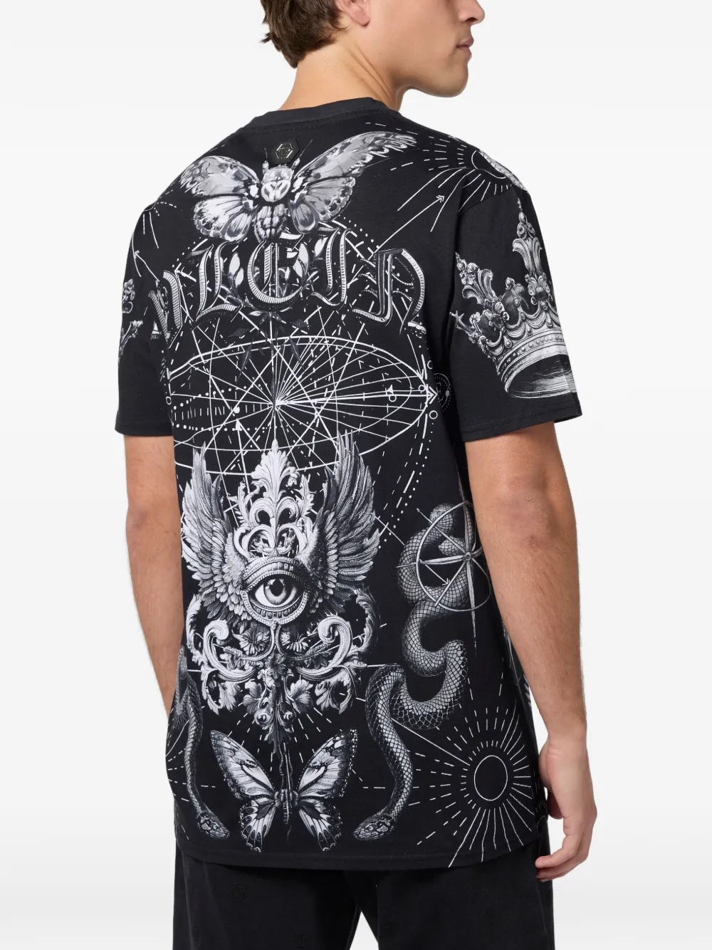 Philipp Plein T-shirt met ronde hals en print Zwart