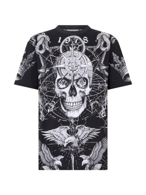 Philipp Plein playera estampado con cuello redondo