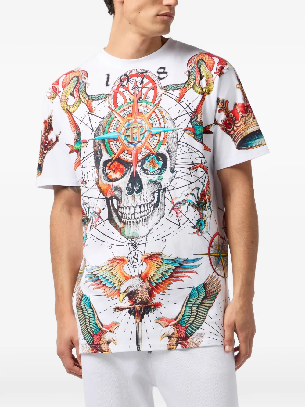 Philipp Plein T-shirt met ronde hals Wit