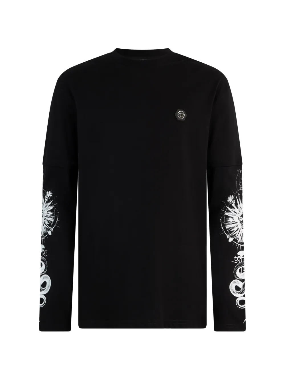 Philipp Plein double-sleeve logo-detail T-shirt - Schwarz