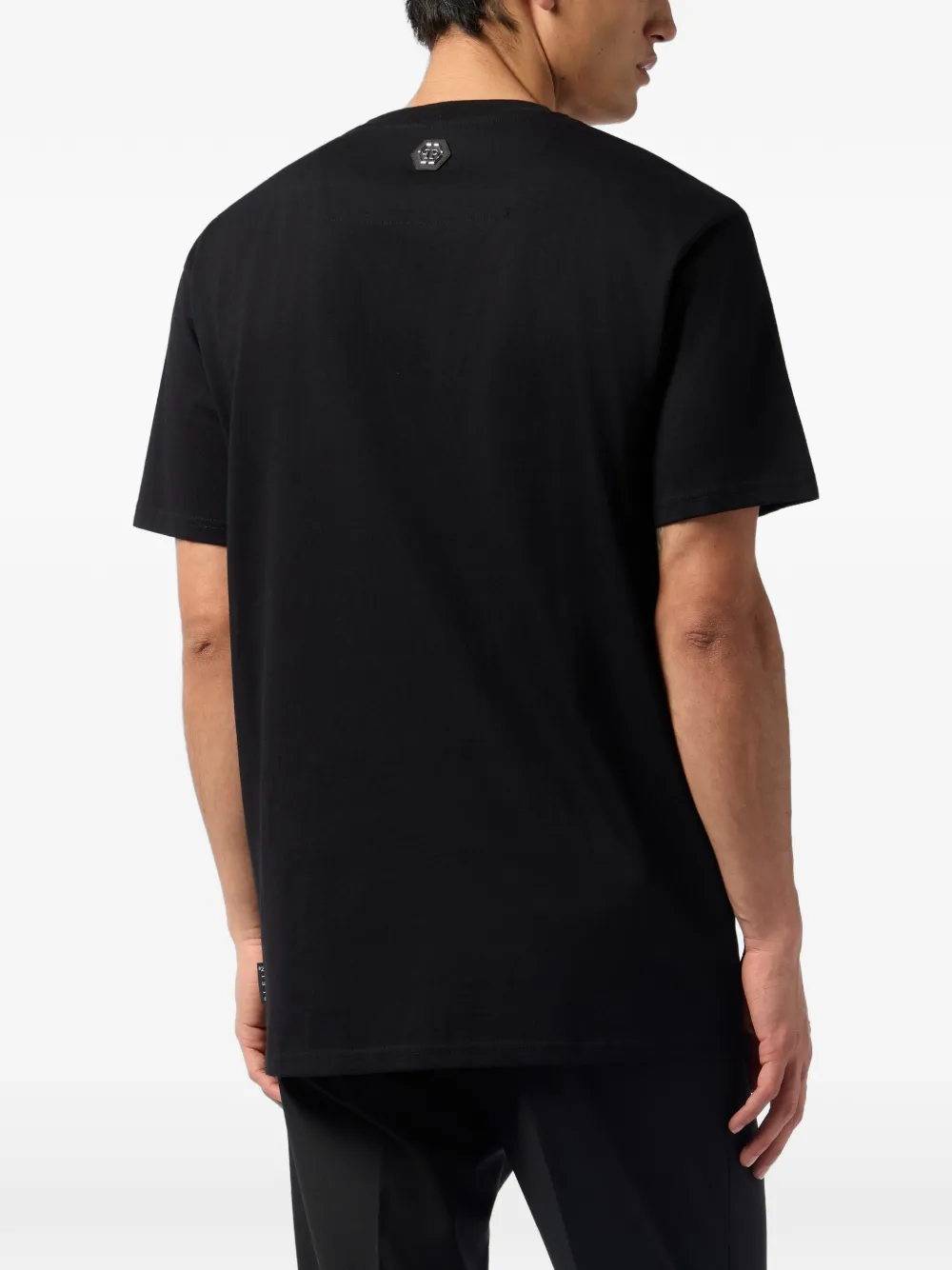 Philipp Plein Rose Skull Stones T-shirt Zwart