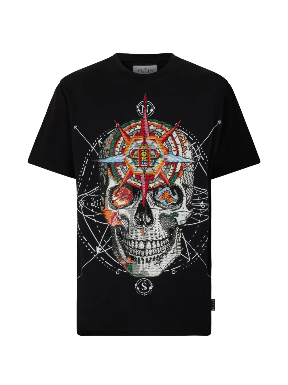 Philipp Plein rose skull stones T-shirt - Nero