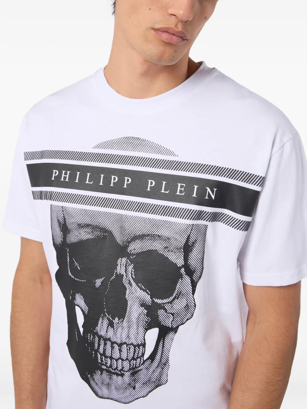 Philipp Plein T-shirt met doodskopprint Wit