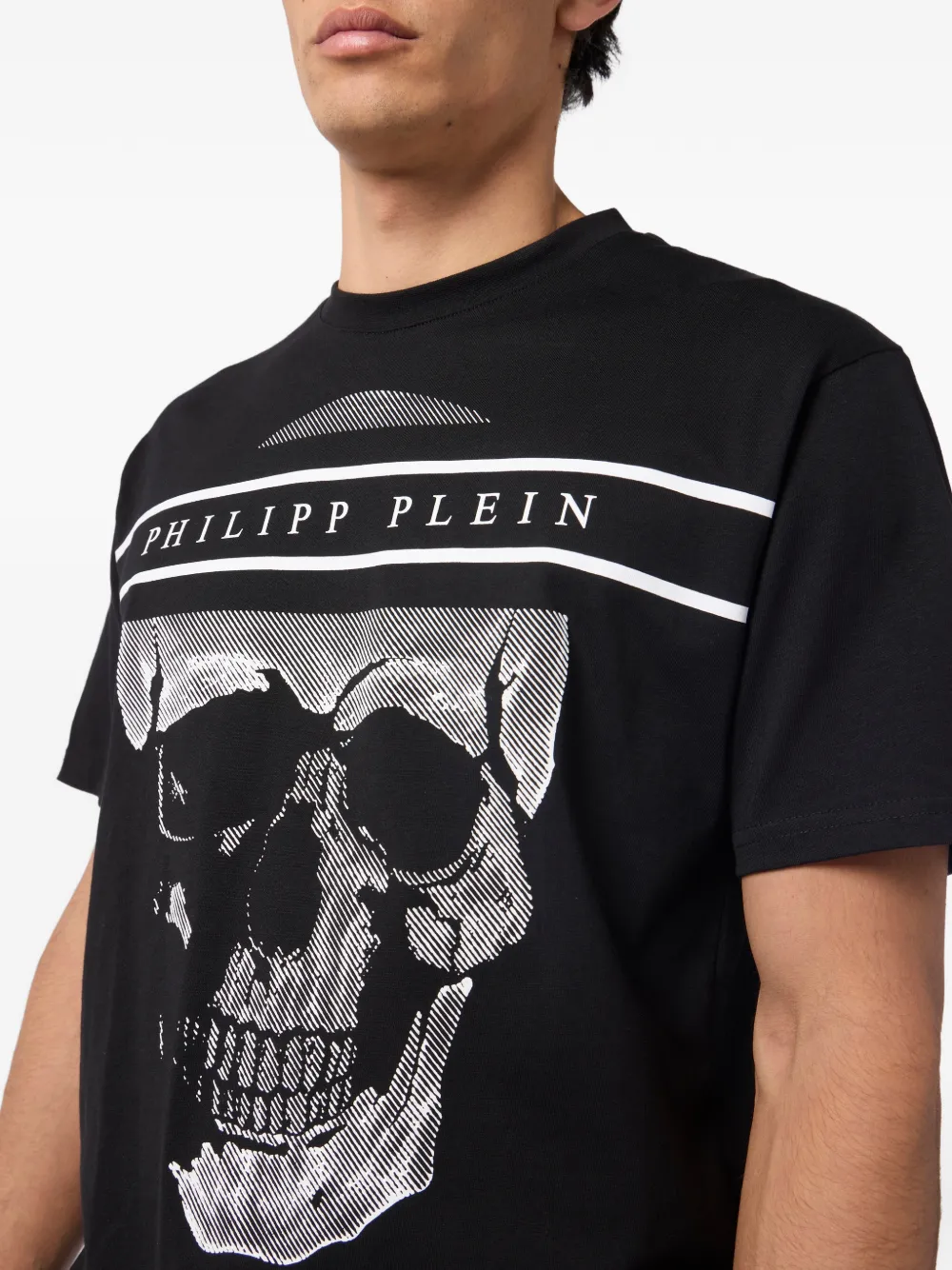 Philipp Plein T-shirt met ronde hals en doodskop logo Zwart