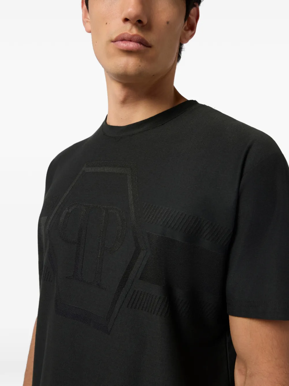 Philipp Plein Hexagon T-shirt met ronde hals Zwart