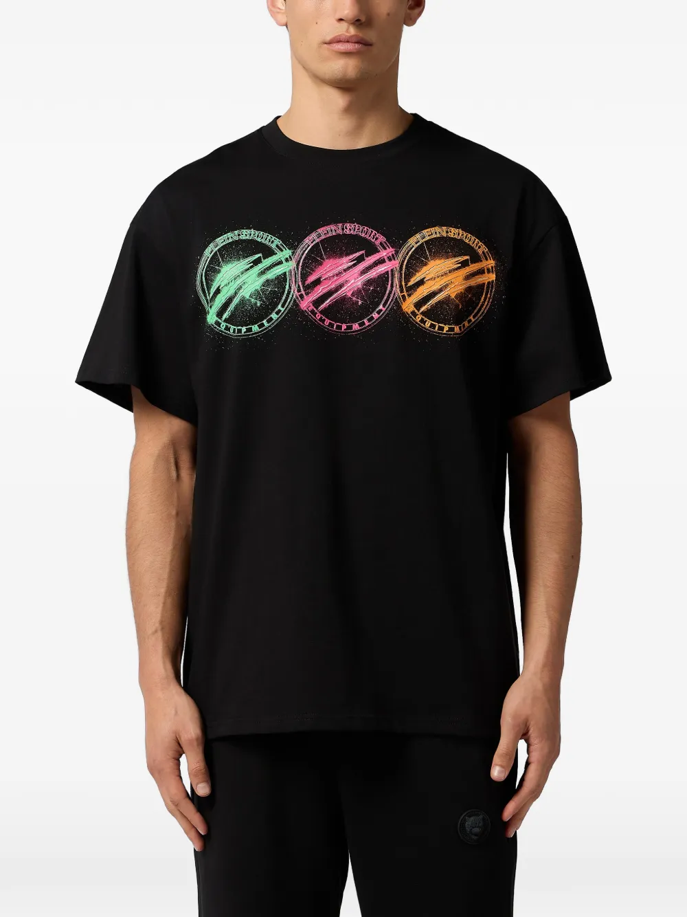 Plein Sport T-shirt met ronde hals Zwart