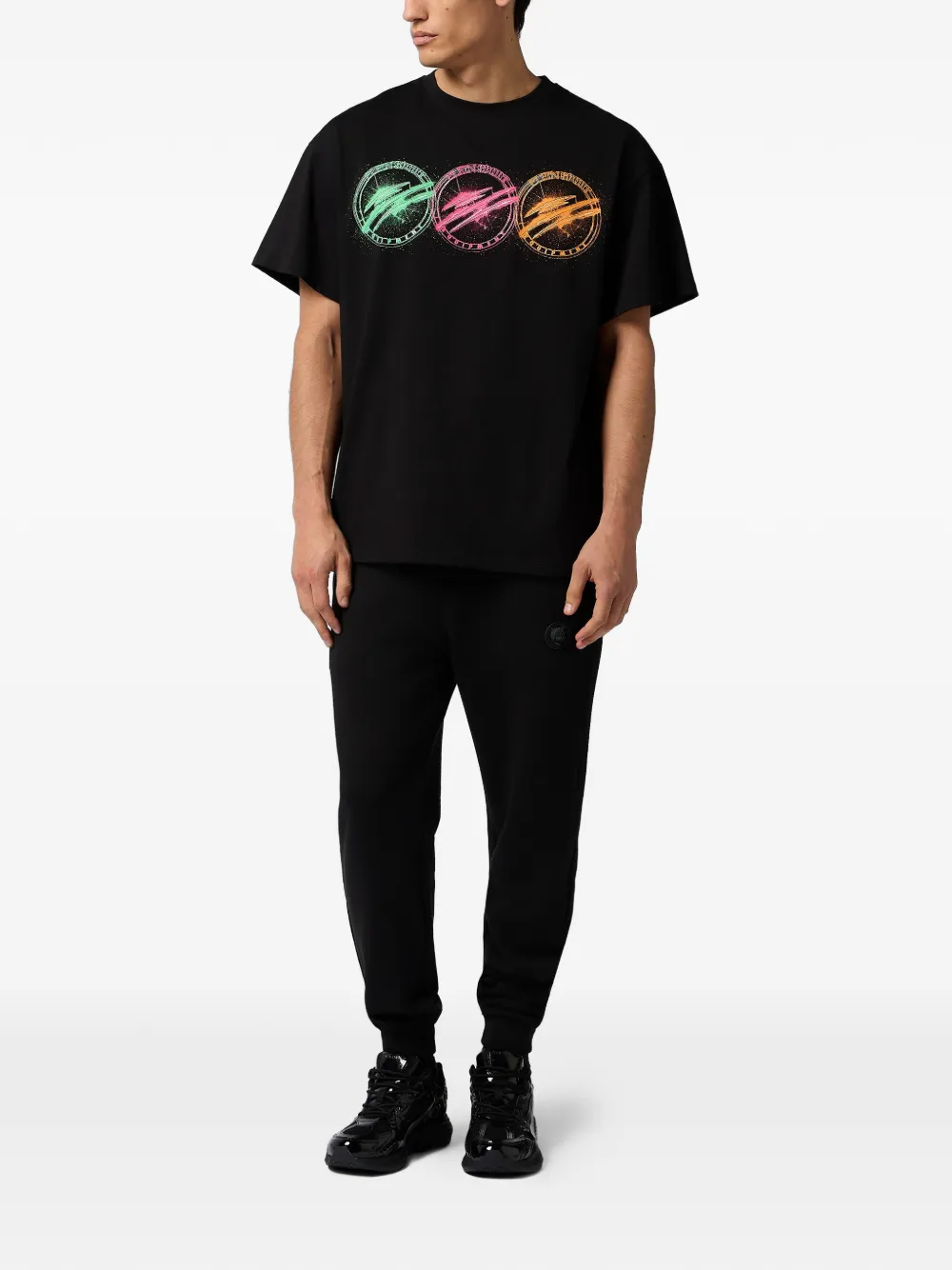 Plein Sport T-shirt met ronde hals Zwart