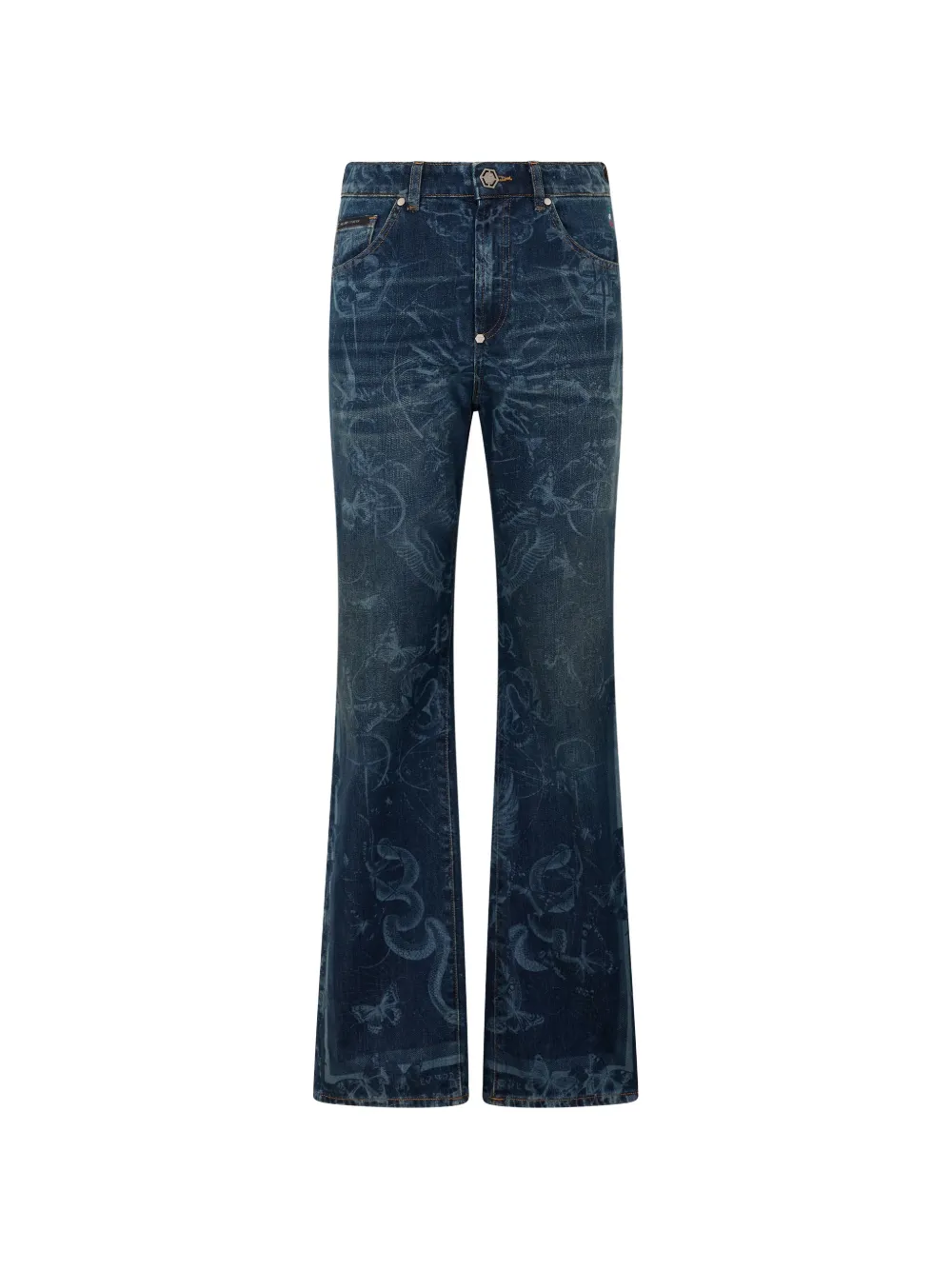 Philipp Plein Jeans con stampa - Blu