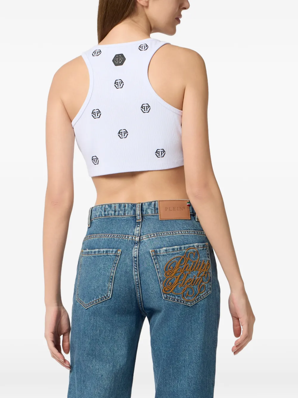 Philipp Plein Top met monogram Wit