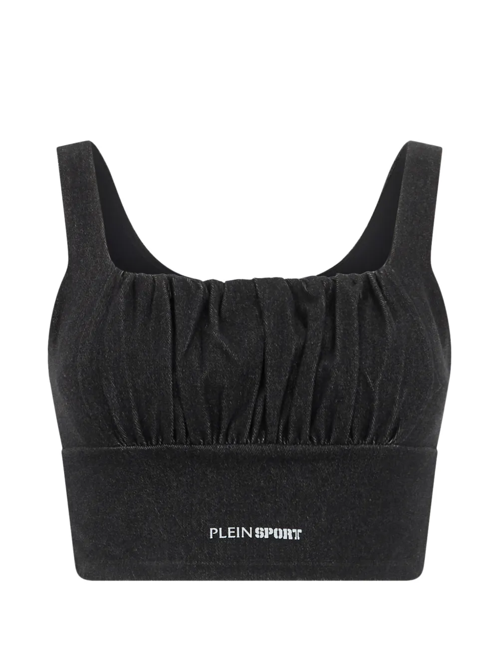 Plein Sport Cropped-Oberteil mit Logo-Print - Schwarz