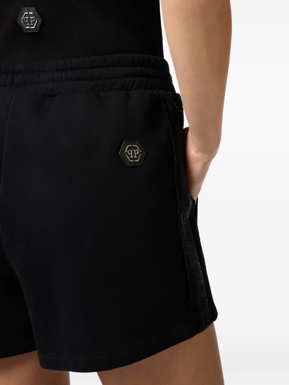Philipp Plein Zwembroek met elastische tailleband Zwart