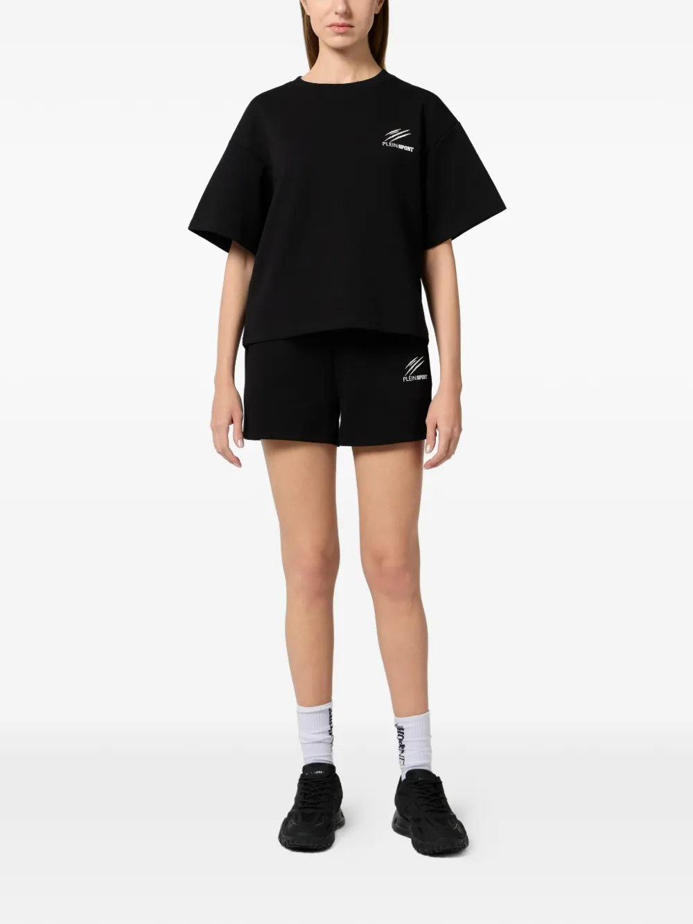 Plein Sport Shorts met elastische taille Zwart