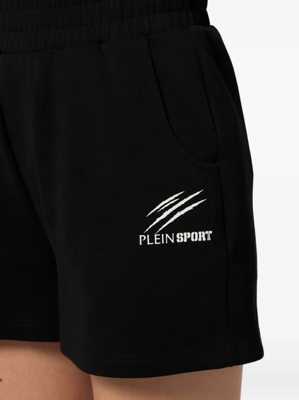 Plein Sport Shorts met elastische taille Zwart