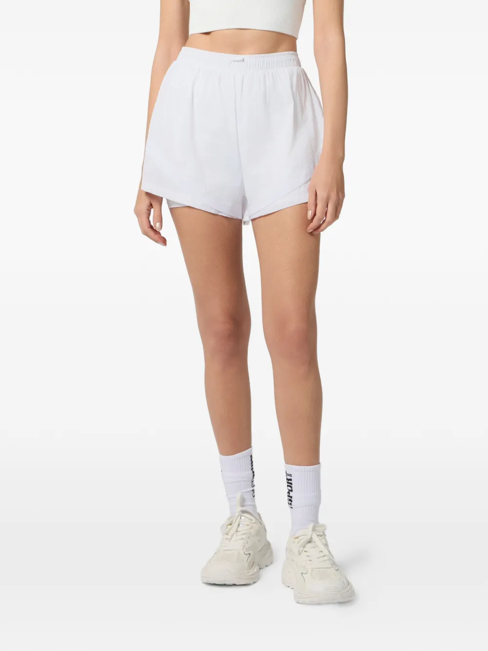 Plein Sport Shorts met elastische taille Wit