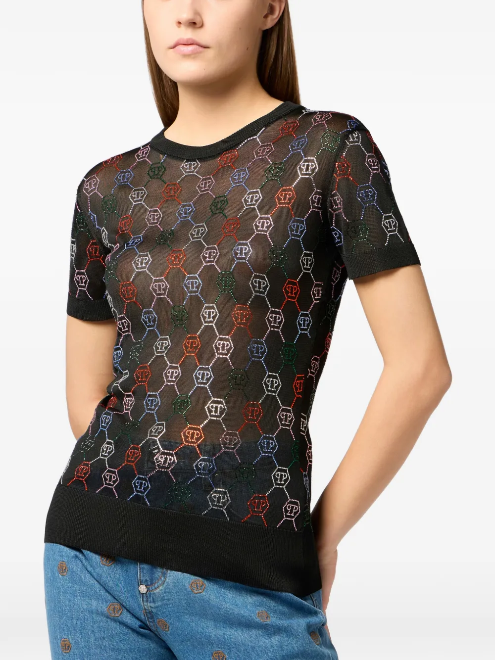  Philipp Plein Monogram Knit T-shirt - Black 