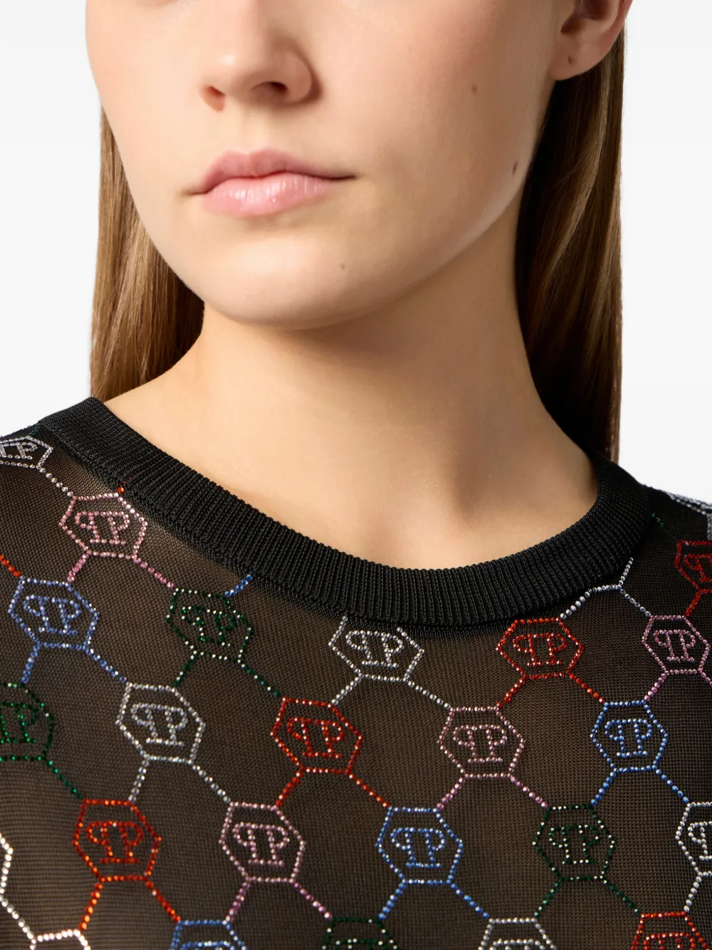 Philipp Plein Gebreid T-shirt met monogram Zwart