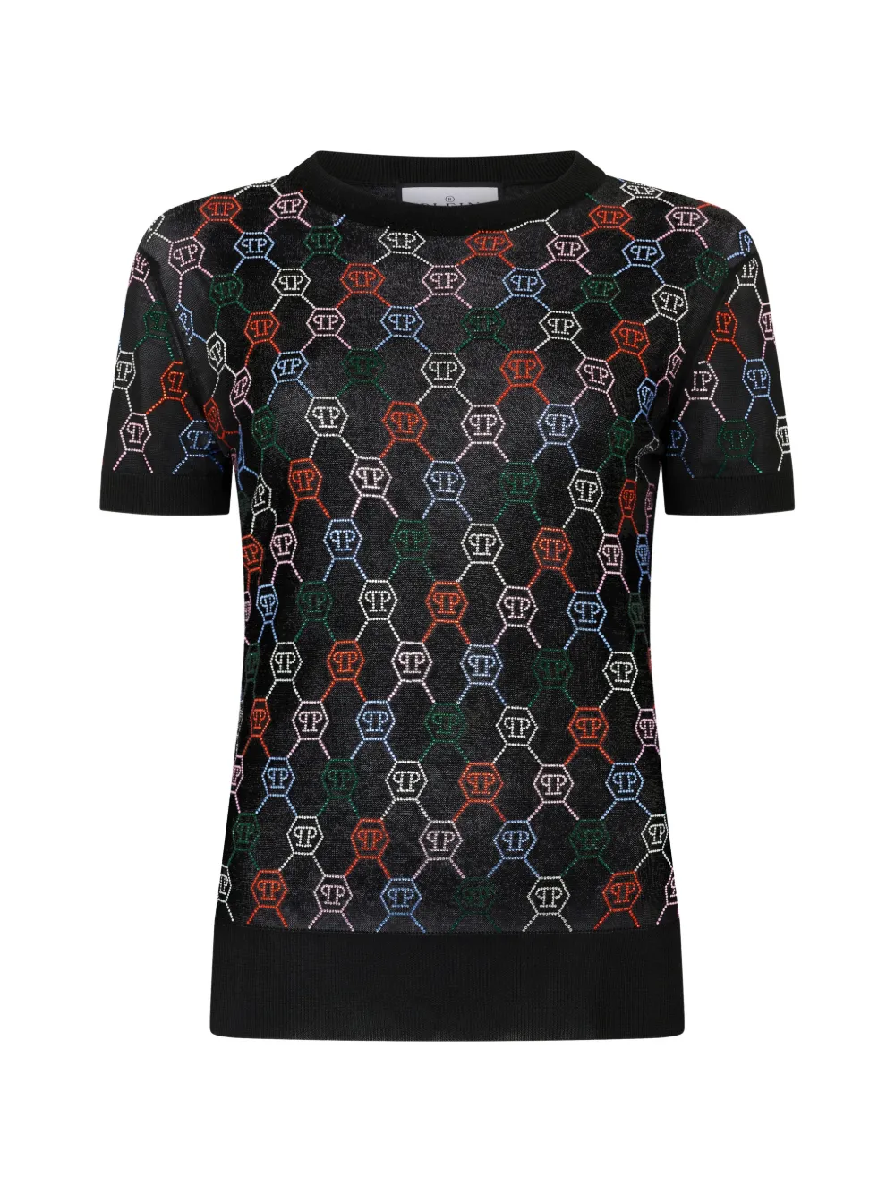 Philipp Plein monogram knit T-shirt - Schwarz