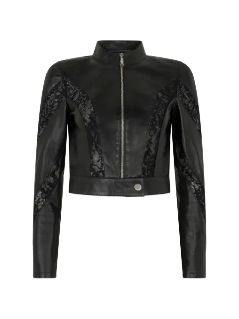 Philipp Plein chamarra biker de encaje
