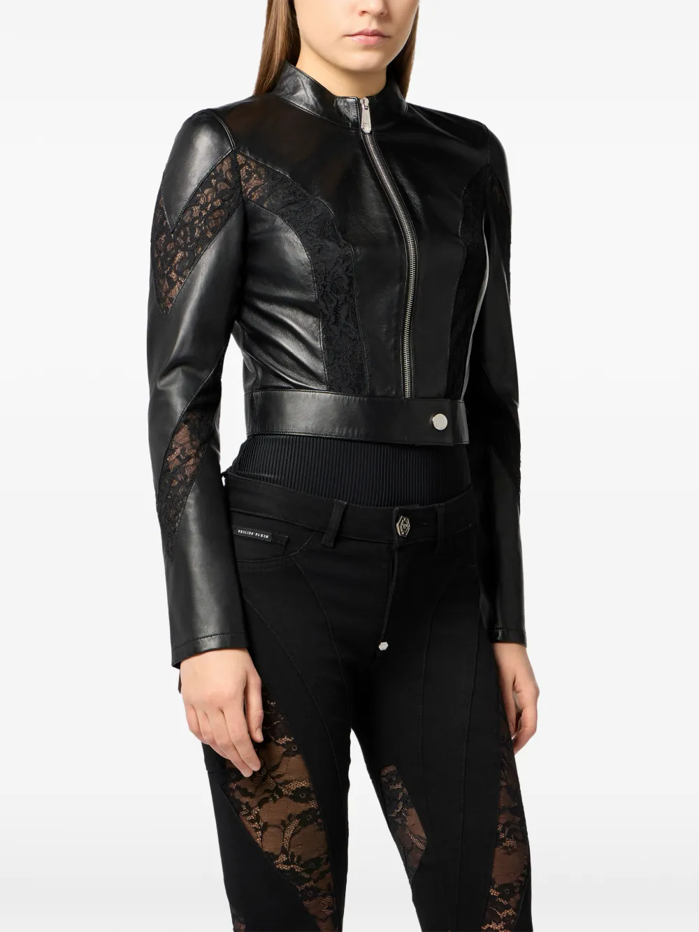  Philipp Plein Lace Biker Jacket - Black 