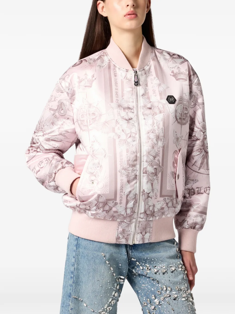  Philipp Plein Bomber Jacket - Pink 