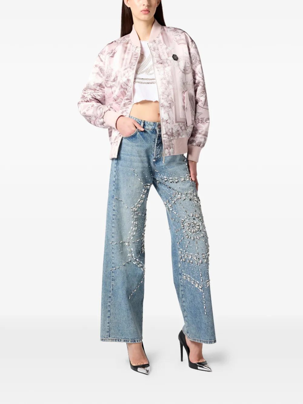  Philipp Plein Bomber Jacket - Pink 