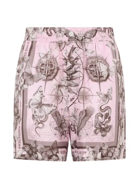 Philipp Plein shorts con estampado de mariposas