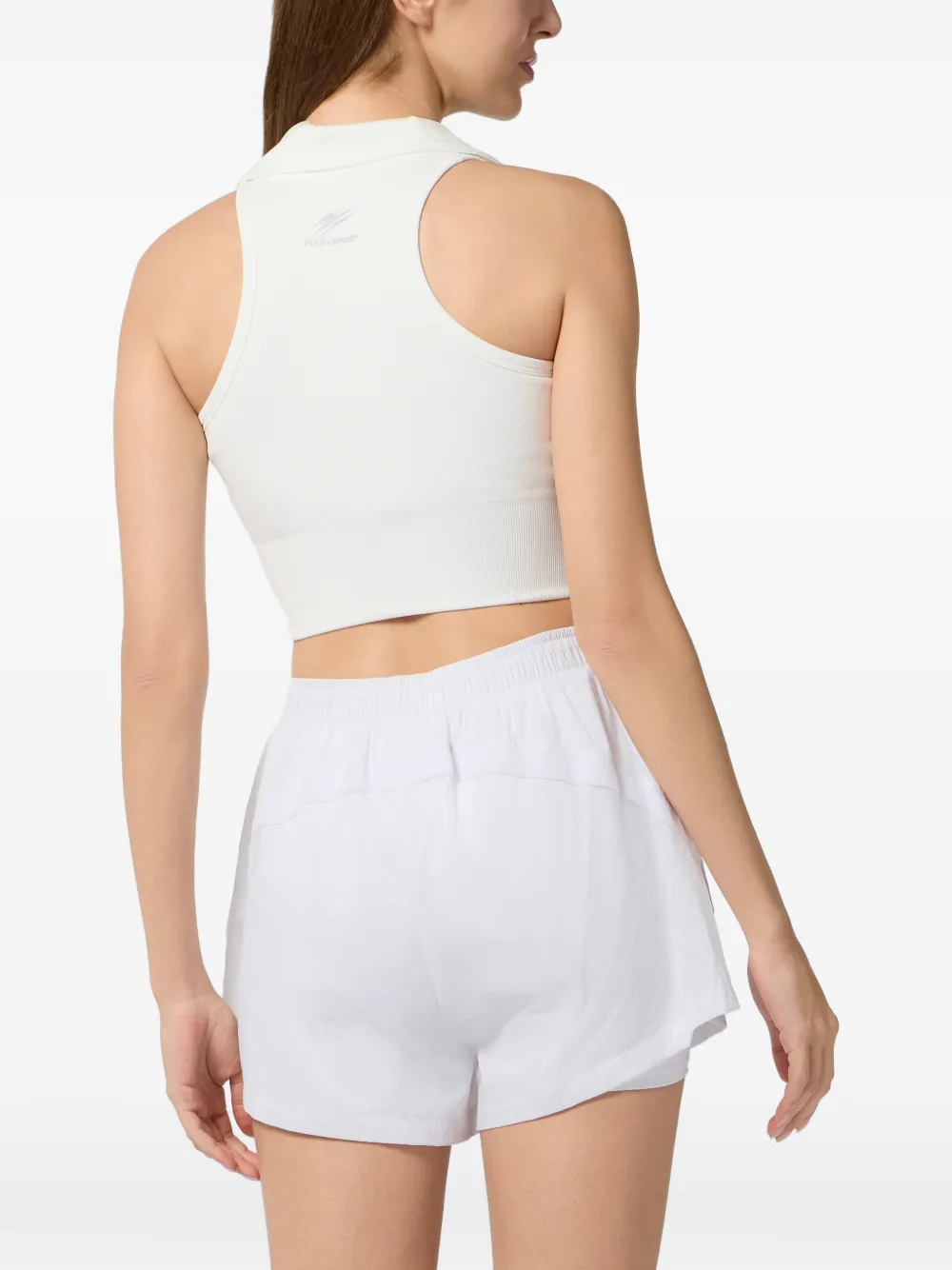 Plein Sport Cropped top met polokraag Wit
