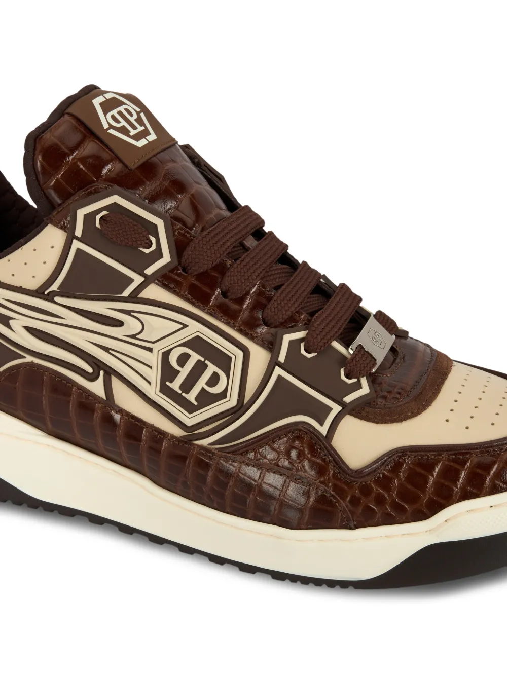 Philipp Plein Sneakers met reliëf Bruin