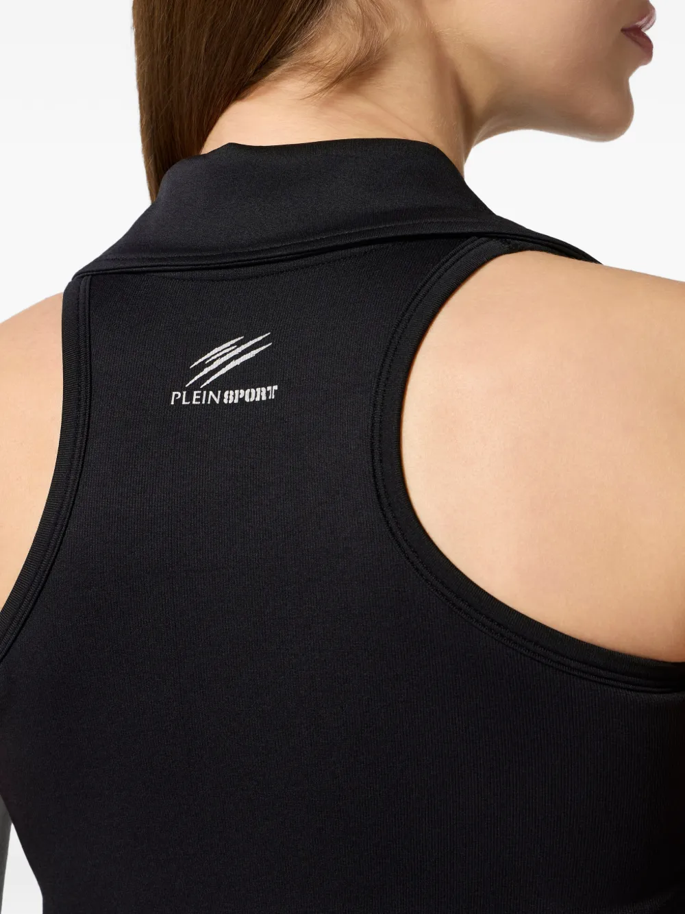 Plein Sport Cropped top met puntige kraag Zwart