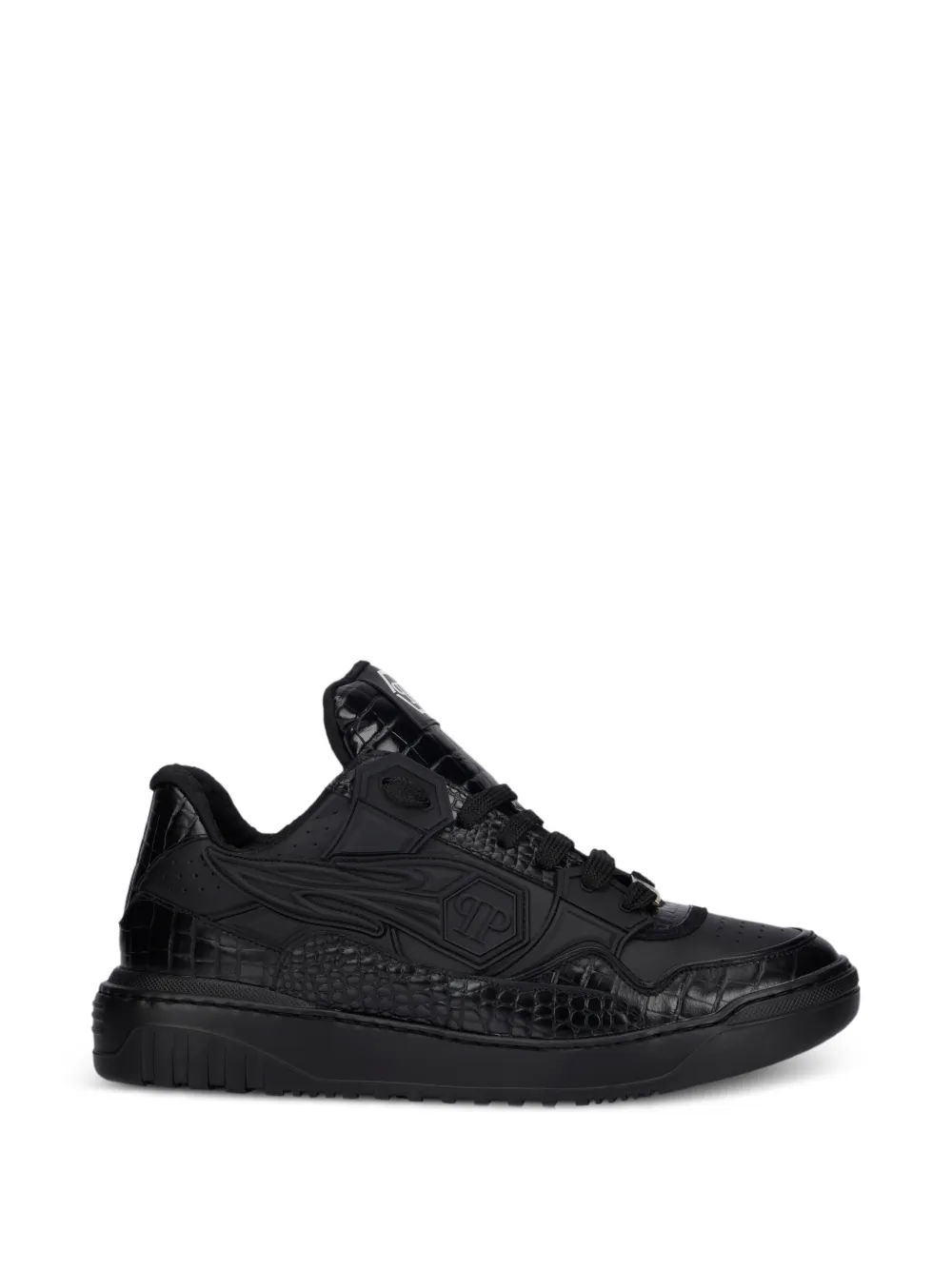 Philipp Plein Sneakers con effetto coccodrillo - Nero