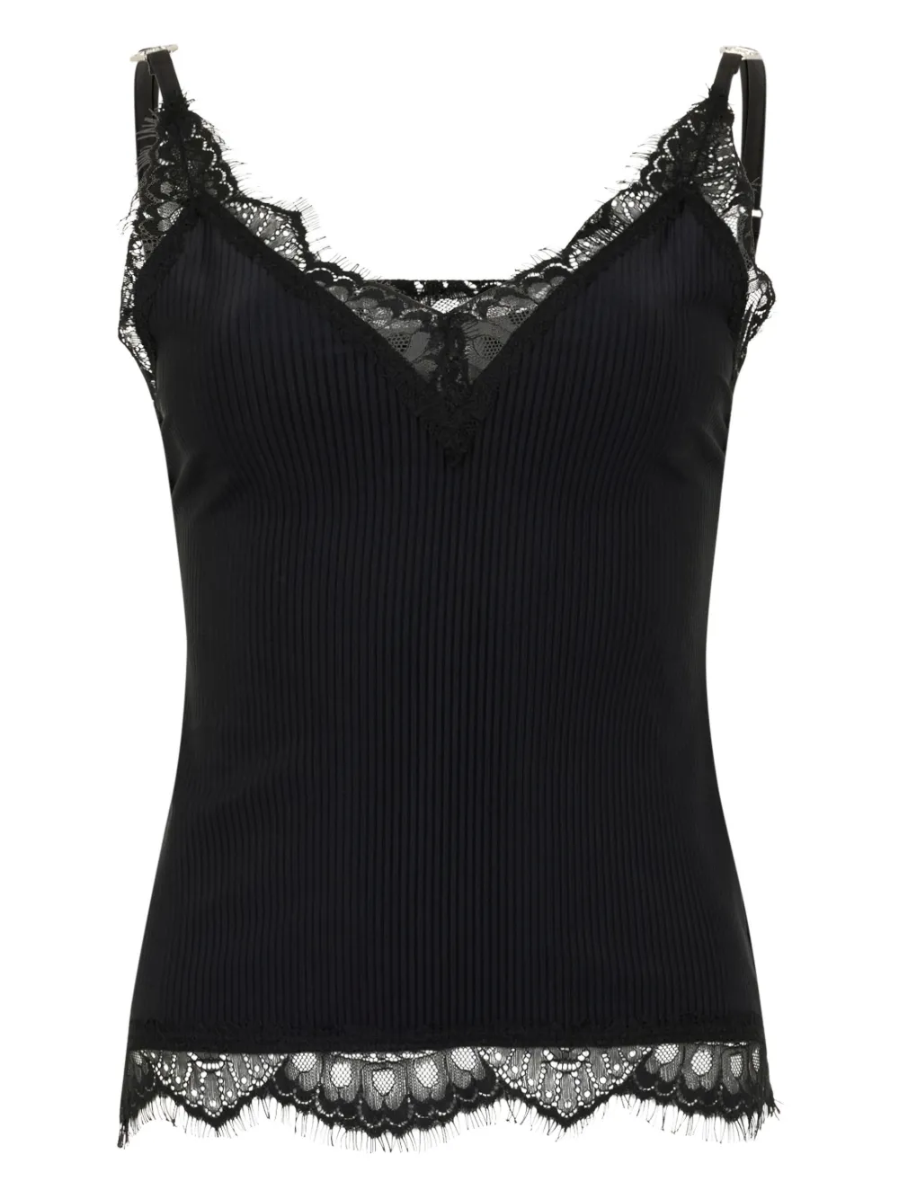 Philipp Plein lace ribbing tank top - Schwarz