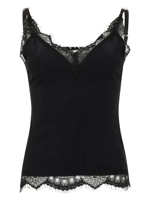 Philipp Plein ribbet tanktop med blonder
