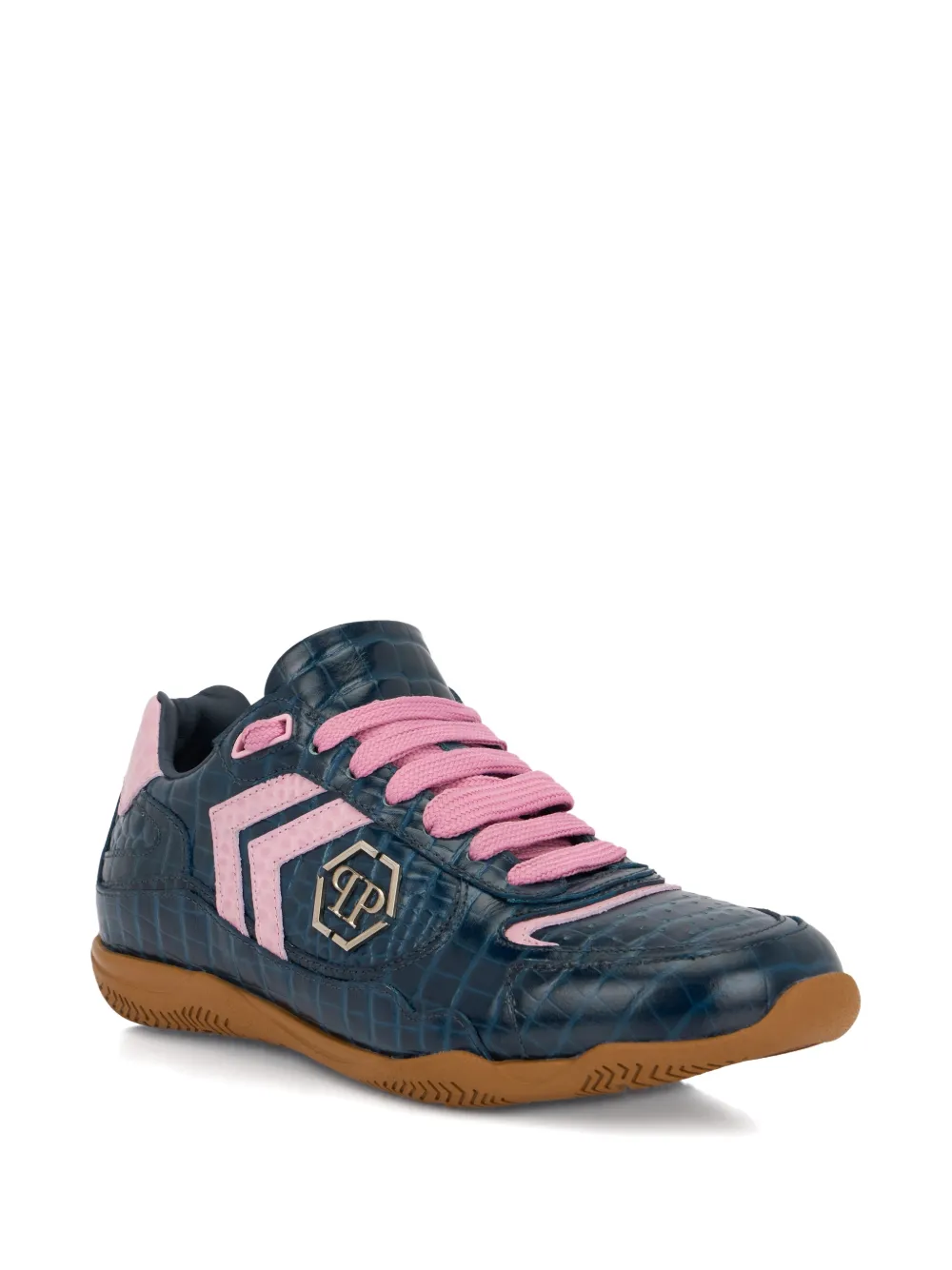 Philipp Plein PIT-$TOP low-top sneakers met krokodillenprint Blauw