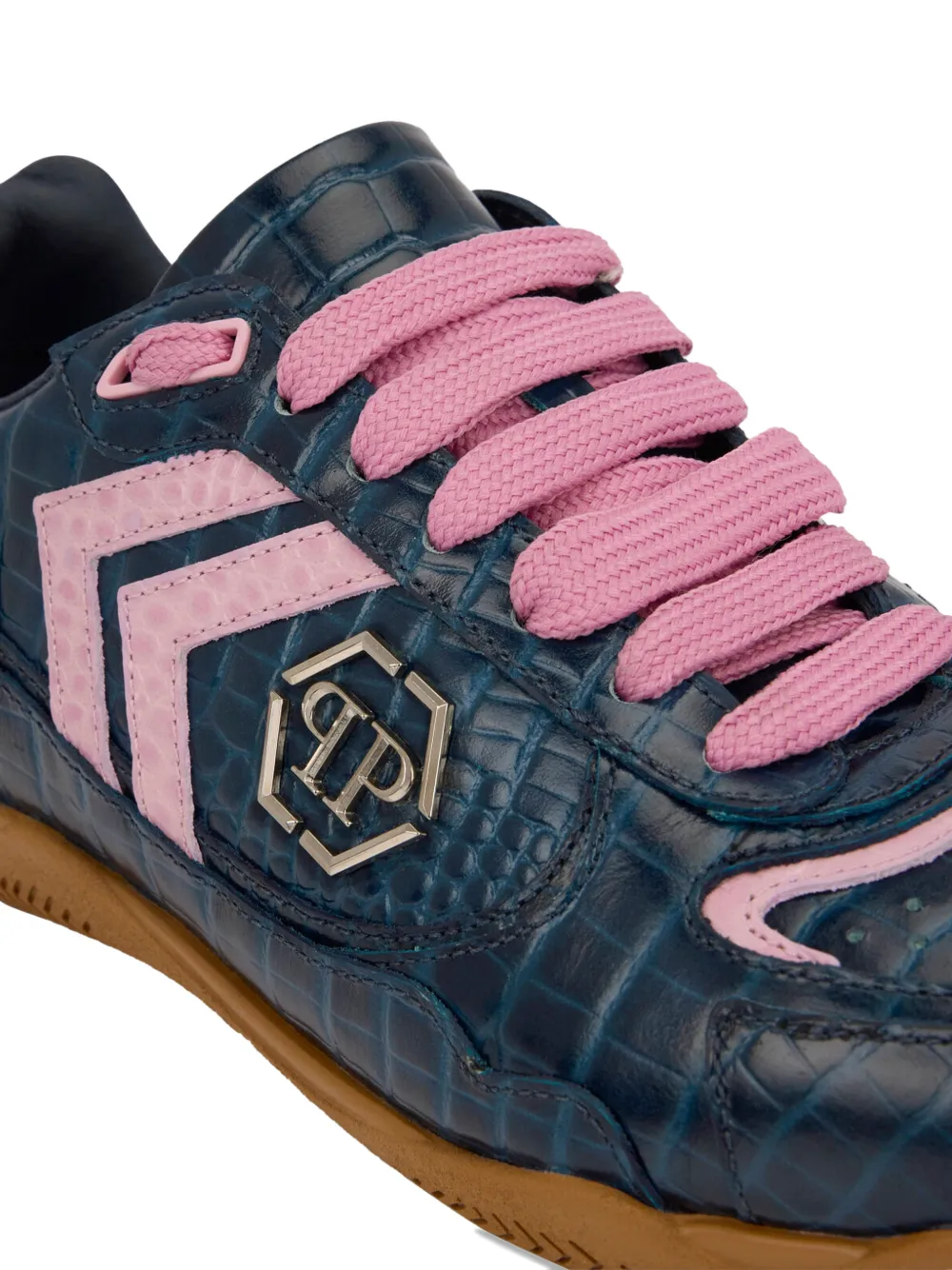 Philipp Plein PIT-$TOP low-top sneakers met krokodillenprint Blauw