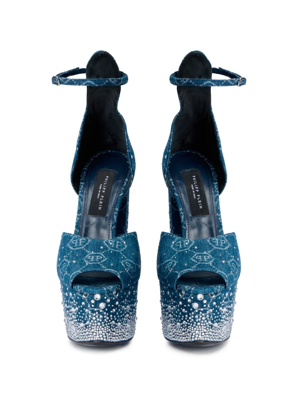 Philipp Plein Sandalen met plateauzool en stras Blauw