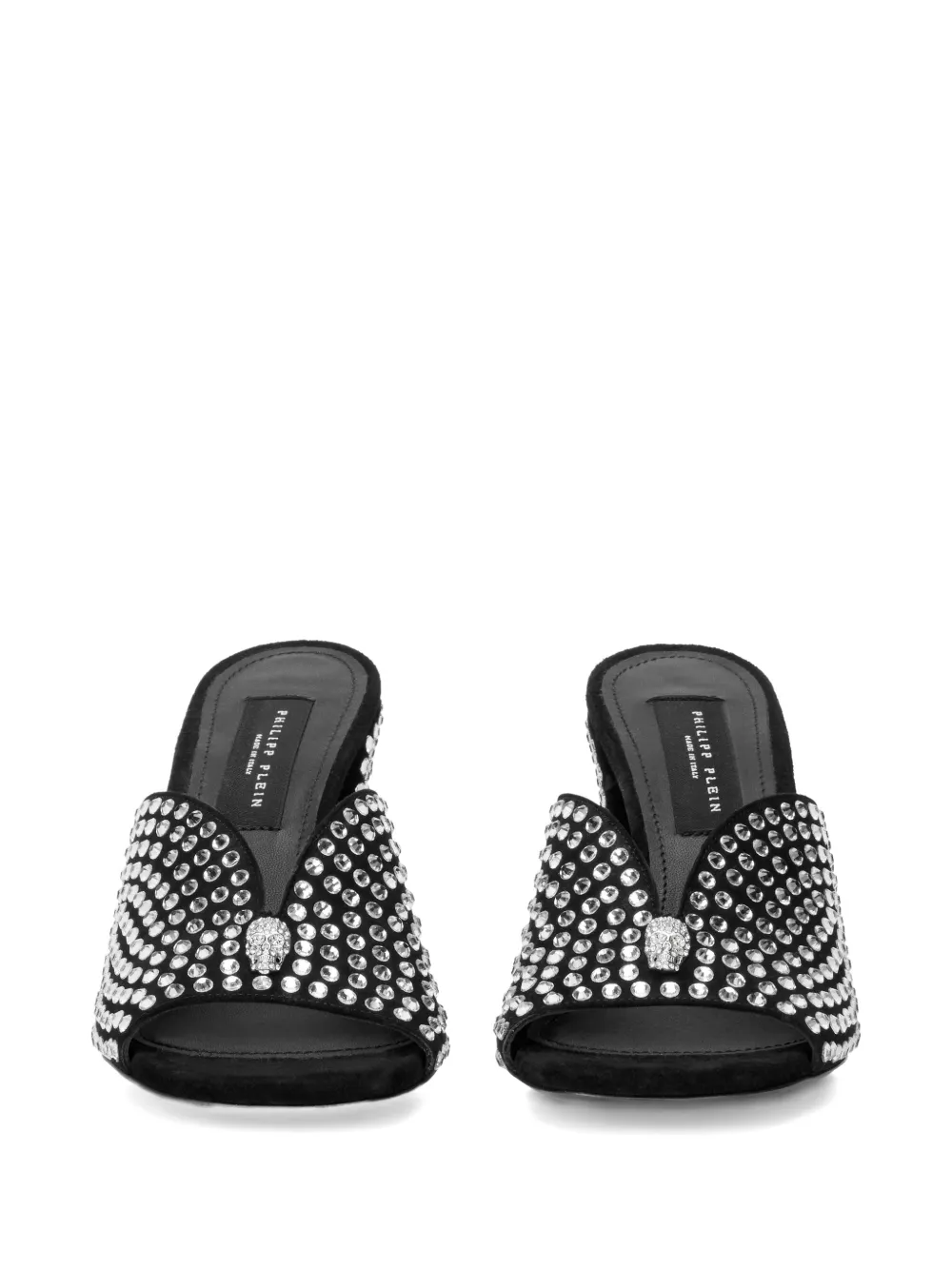 Philipp Plein rhinestone suede sandals Zwart