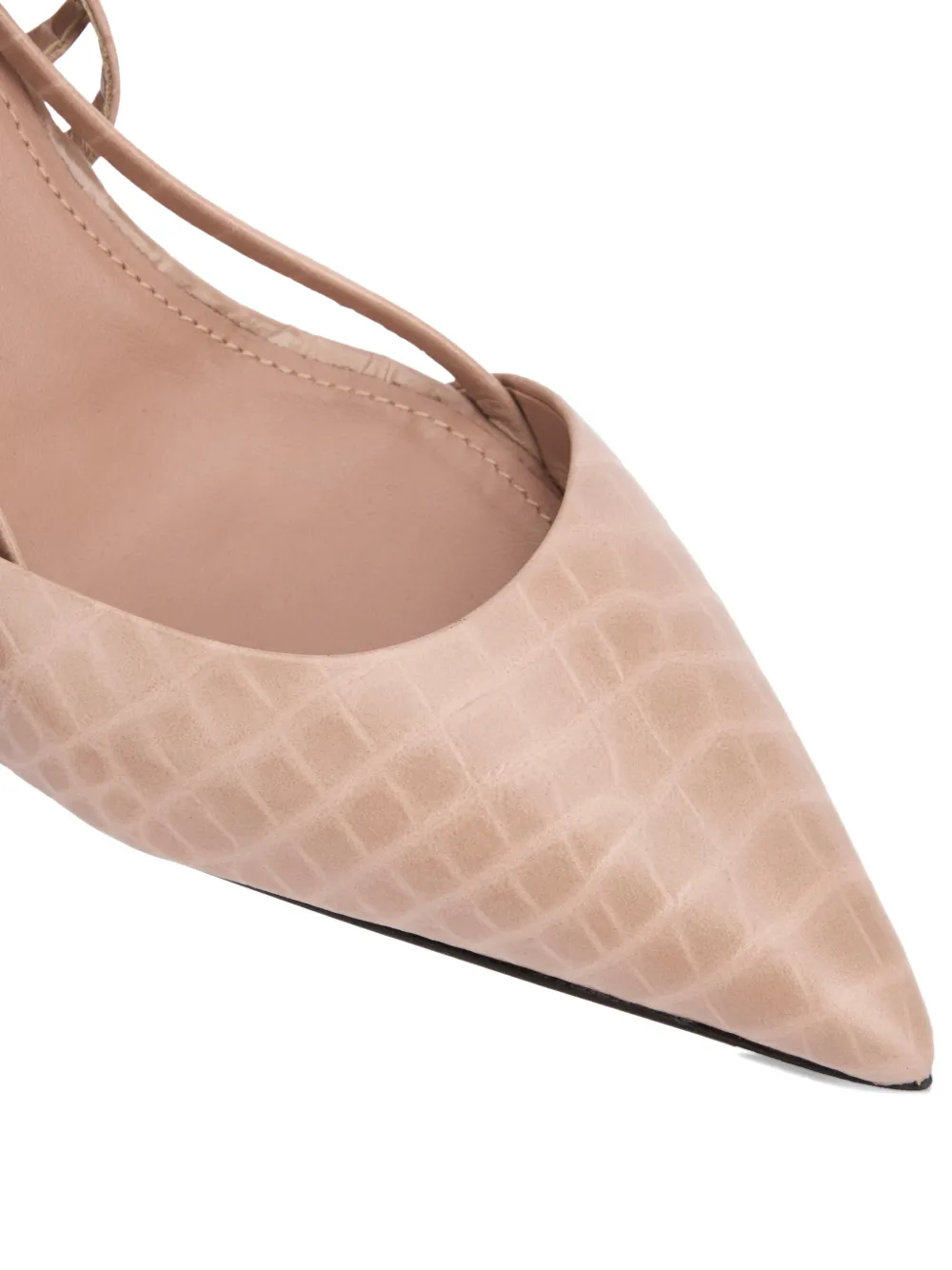 Philipp Plein croco-print buckled pumps Beige