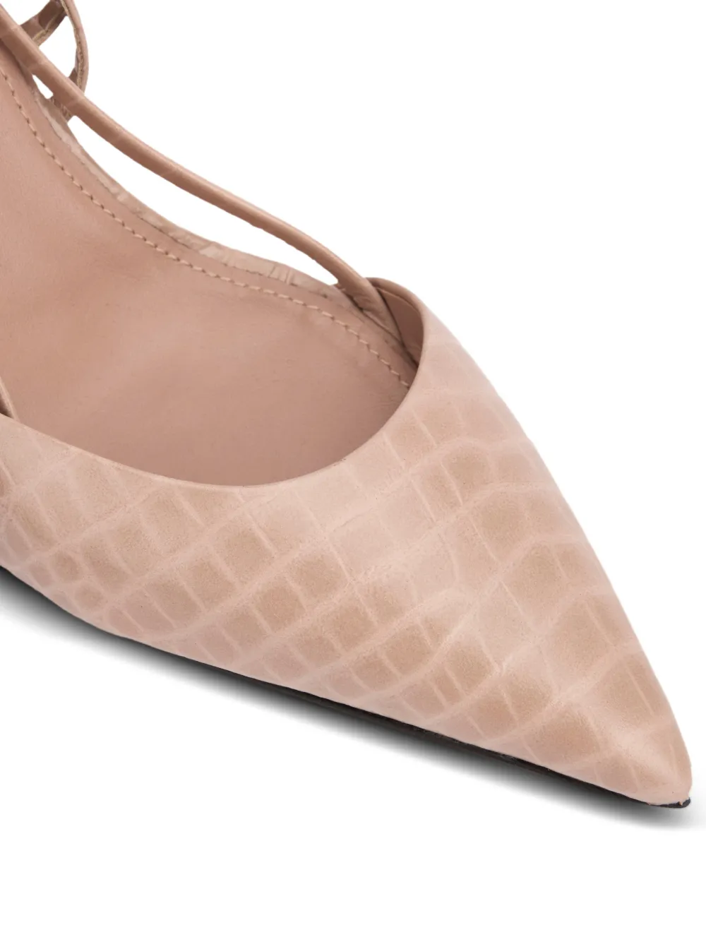 Philipp Plein Pumps met krokodillen-reliëf en gesp Beige