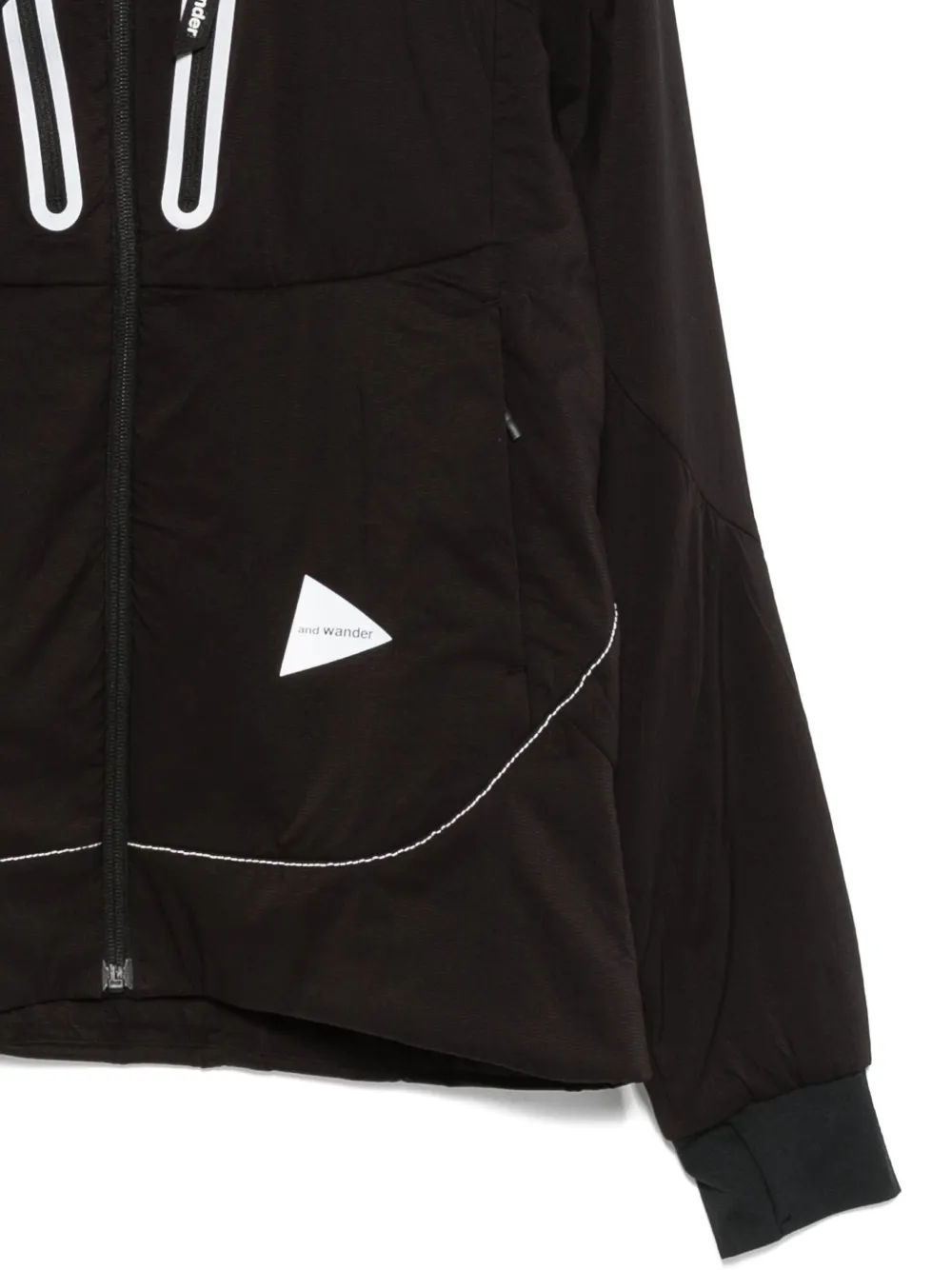And Wander Hooded Zip-up Jacket In Black