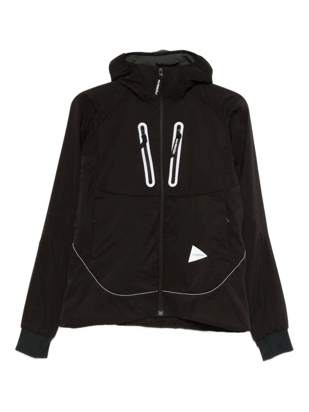 and Wander hooded zip-up jacket | Black | Image 1